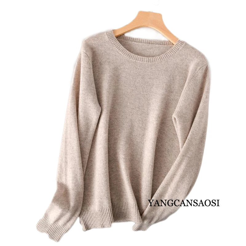 Truffle Beige 100% Wool Womens Sweater