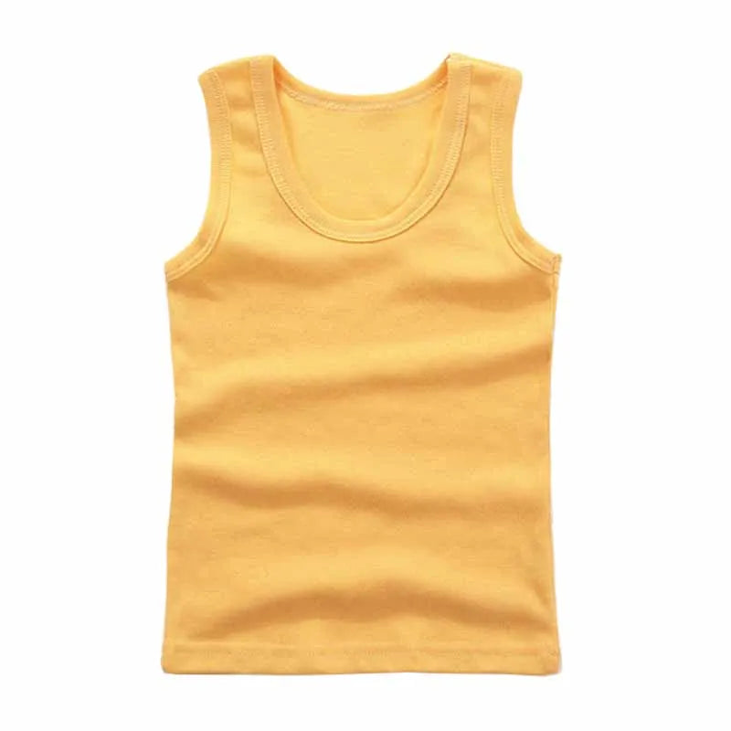 Stormy Mountain Solid Cotton Kids Tank Top