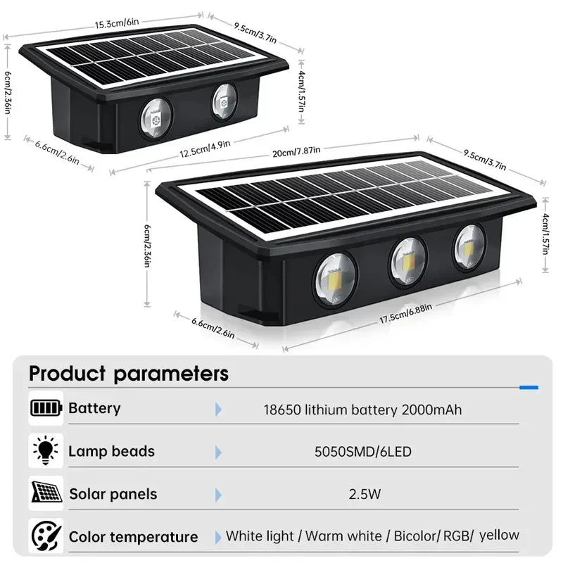Energy Savers Outdoor LED Wall Solar Powered Garden Light