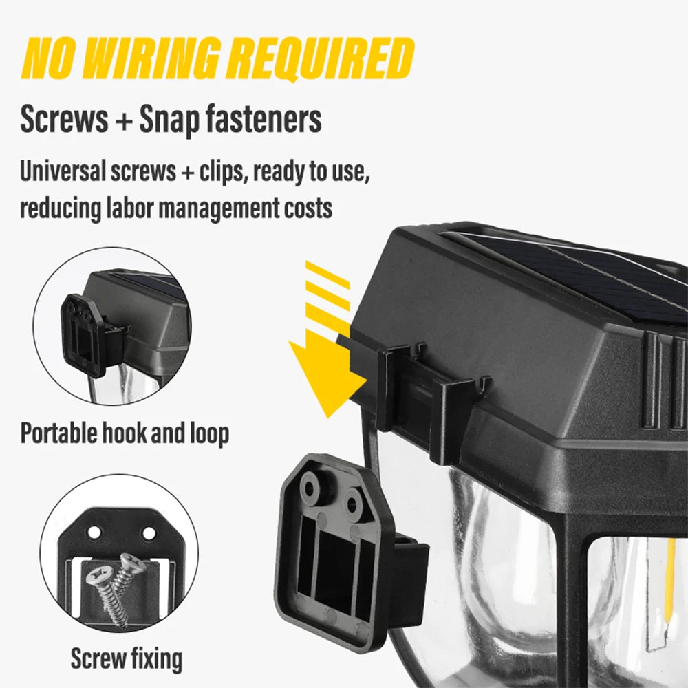 Energy Savers Decorative Wall LED Solar Powered Garden Lamp with Body Sensor