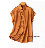 Pearl Dusk Office 100% Silk Womens Blouse