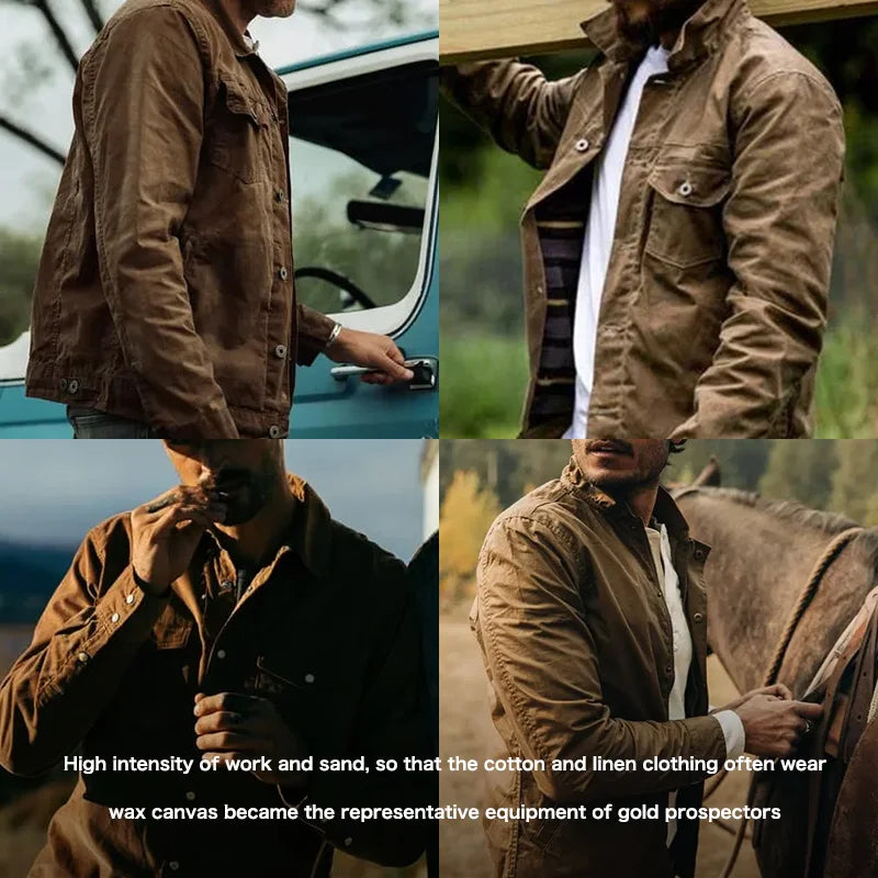 Desert Dusk Men Safari Jacket Cotton Mens Outerwear