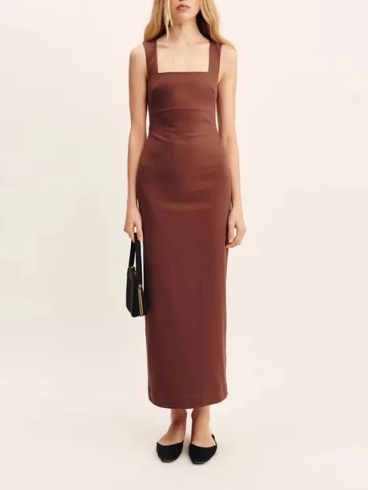 Crimson Sunset Womens Dress Cotton Linen