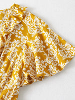 Pineapple Floral Cotton Viscose Womens Jumpsuit