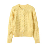 Wool Cable Knit Cardigan Women Sweater