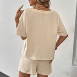 Night Falls Short Sleeve Blouse & Shorts 100% Cotton Womens Set