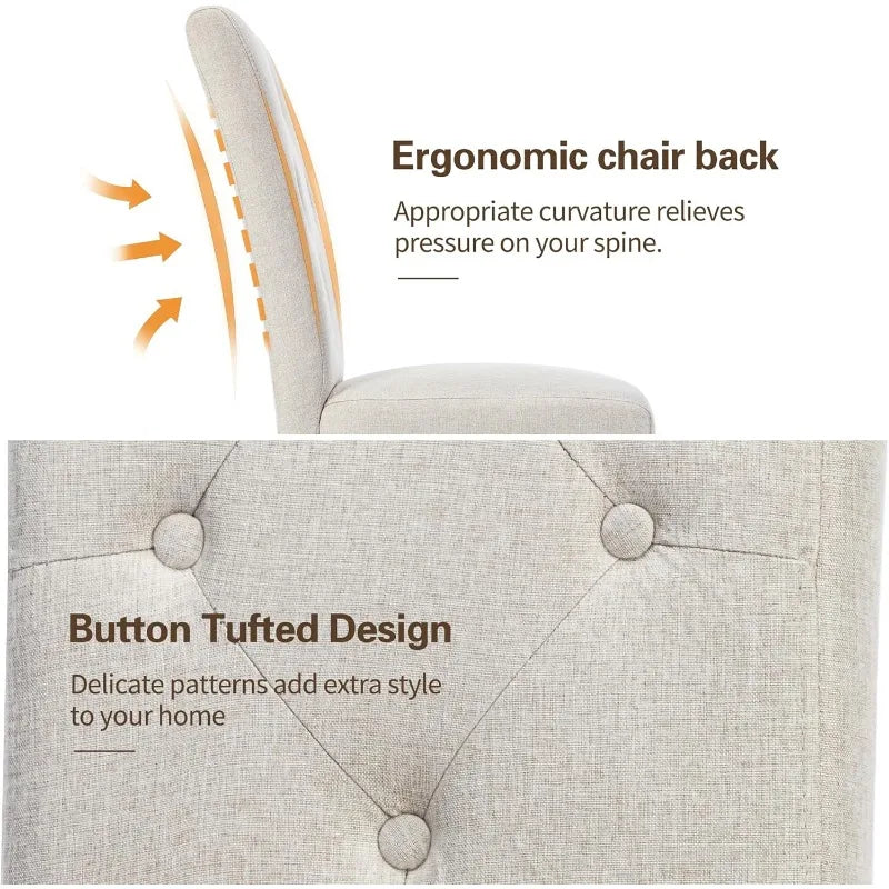 Serene Lagoon Linen Dining Chairs Set