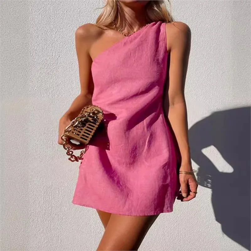 Sunflower Mist Cotton Linen Womens Dress