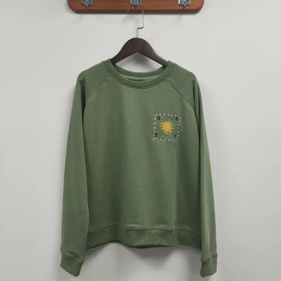 Earthy Maple Loose Womens Sweatshirts Cotton