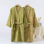 Golden Blossom Cotton Womens Robe