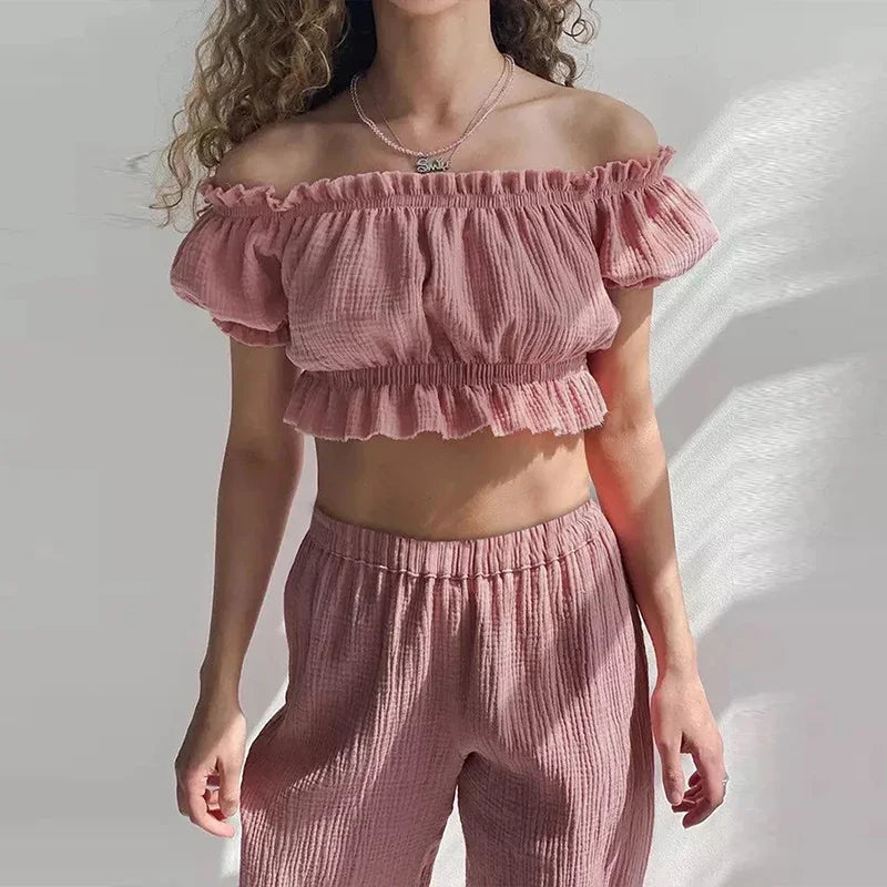 Crimson MapleCasual Cotton Womens Top