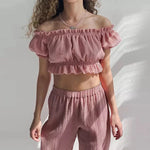 Crimson MapleCasual Cotton Womens Top