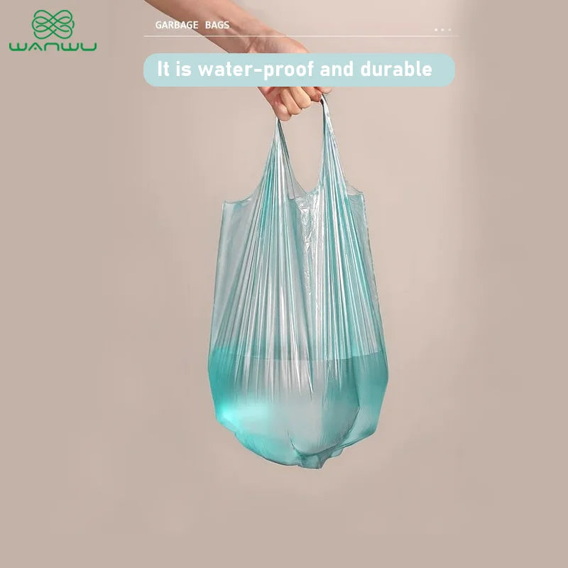 Azure Sky Blue Biodegradable Bags Vest Trash Bag 60 Count 25L