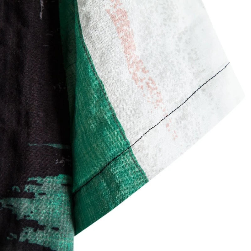 Luminous Jade Stripes Casual Cotton Men Shirt