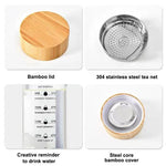 Serene Streams Glass Water Bottle With Bamboo Lid | Hypoallergenic - Allergy Friendly - Naturally Free