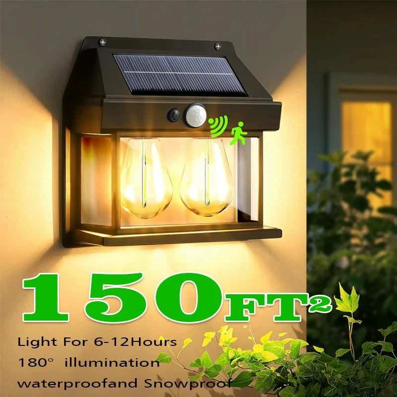Energy Savers Outdoor Waterproof Wall Motion Sensor Solar Powered Garden Light