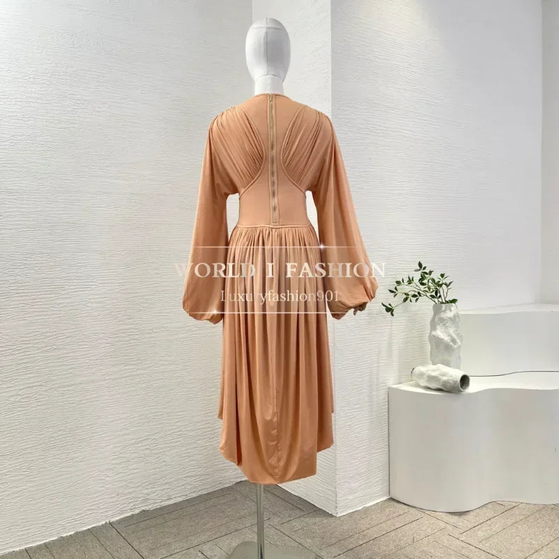 Silent Sunset Dusk Solid Vintage Viscose Womens Dress