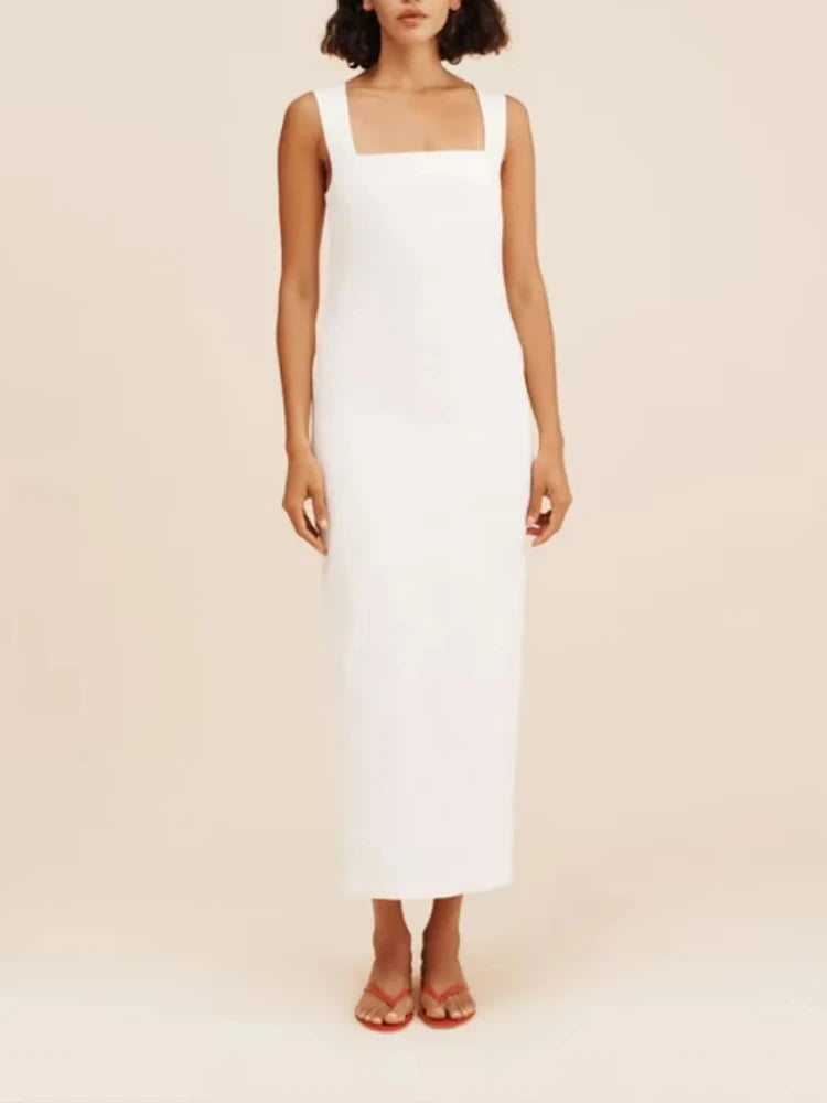 Crimson Sunset Womens Dress Cotton Linen