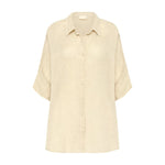 Crimson Rose Dots Casual Linen Womens Blouse