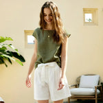 Sunset Prairie Dots Casual Top Linen Womens Top