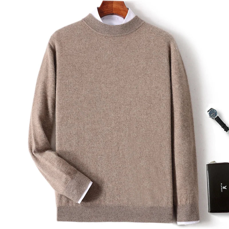 Sandstone Drift 100% Cashmere Mens Sweater