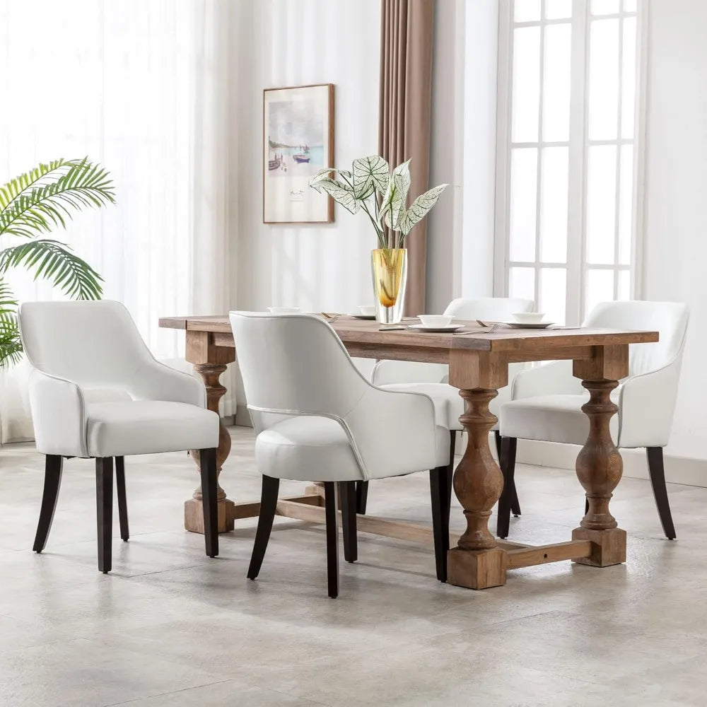 Dusty Olive 4Pcs Linen Dining Chairs