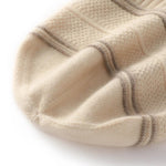 Silver Forest Stripes Knit Cashmere Womens Hat | Hypoallergenic - Allergy Friendly - Naturally Free