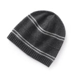 Silver Forest Stripes Knit Cashmere Womens Hat | Hypoallergenic - Allergy Friendly - Naturally Free
