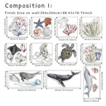 Underwater Animals DIY Vinyl Non-Toxic Decal Self Adhesive Wall Stickers | Hypoallergenic - Allergy Friendly - Naturally Free