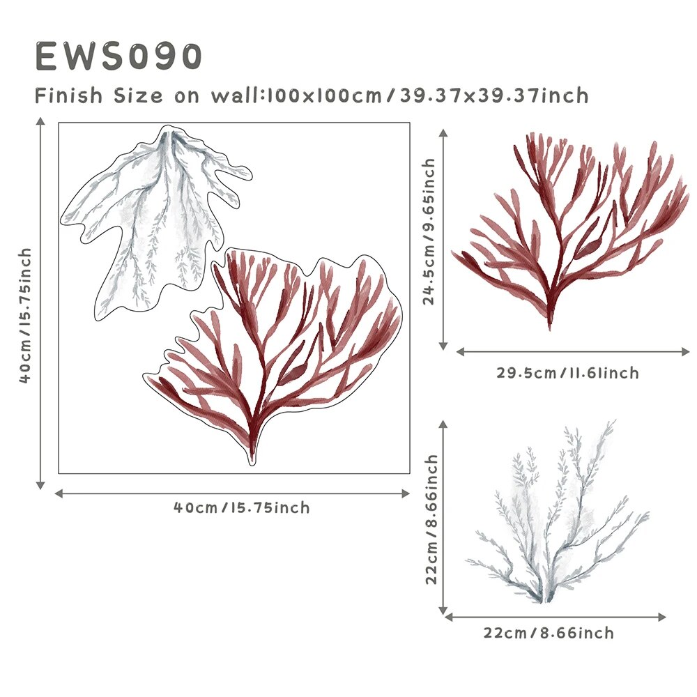 Underwater Animals DIY Vinyl Non-Toxic Decal Self Adhesive Wall Stickers | Hypoallergenic - Allergy Friendly - Naturally Free