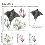 Underwater Animals DIY Vinyl Non-Toxic Decal Self Adhesive Wall Stickers | Hypoallergenic - Allergy Friendly - Naturally Free