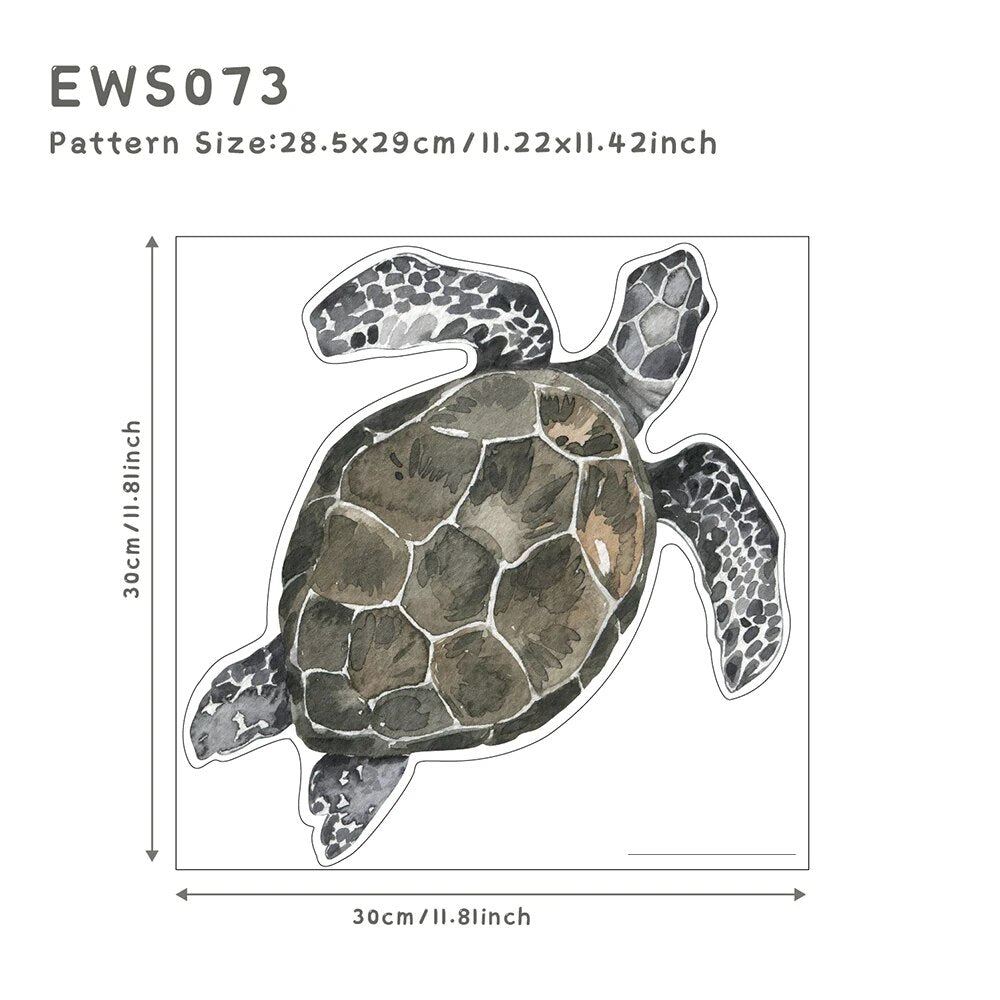 Underwater Animals DIY Vinyl Non-Toxic Decal Self Adhesive Wall Stickers | Hypoallergenic - Allergy Friendly - Naturally Free