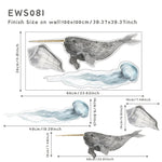 Underwater Animals DIY Vinyl Non-Toxic Decal Self Adhesive Wall Stickers | Hypoallergenic - Allergy Friendly - Naturally Free