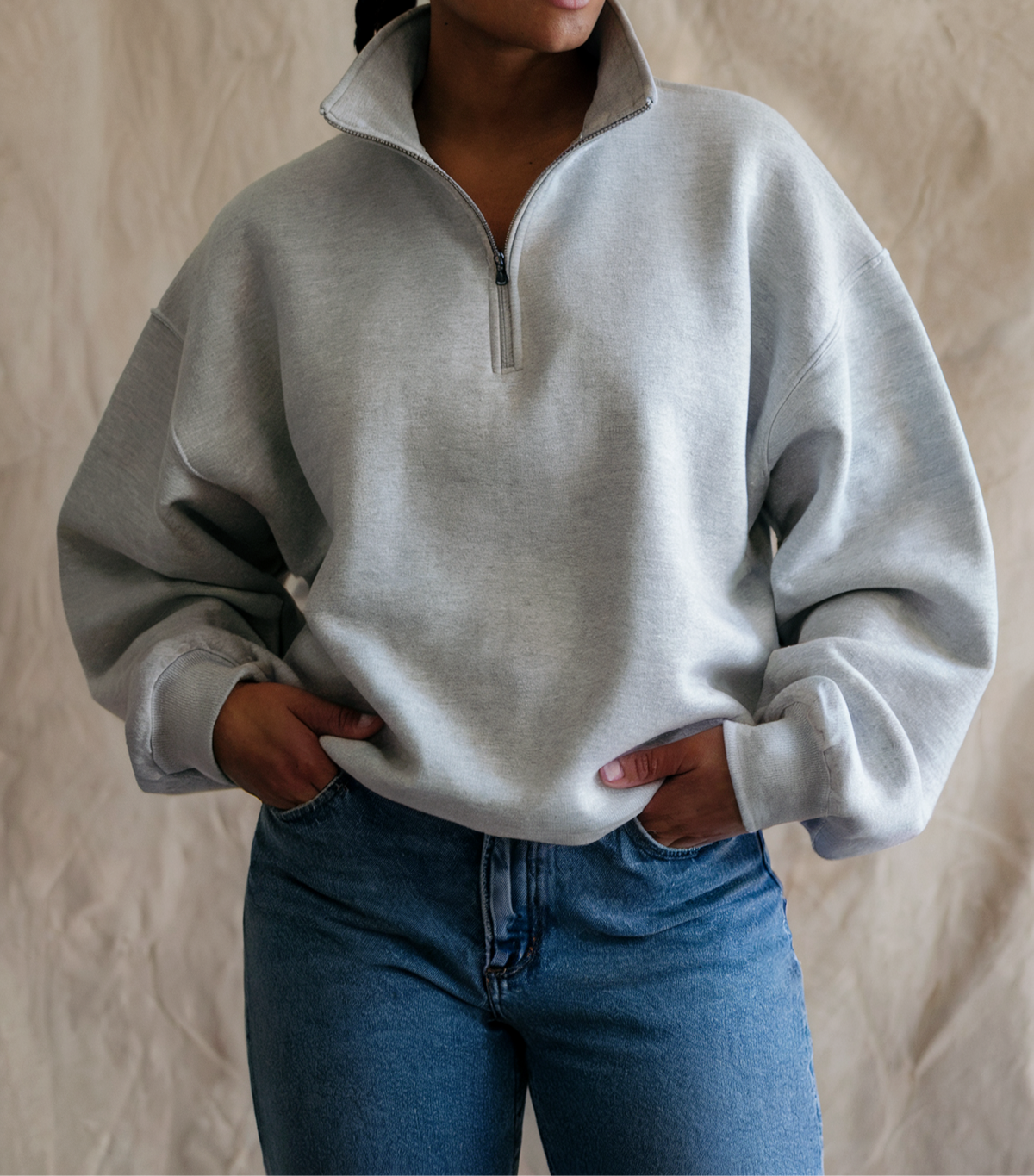 Celestial Mist BlueOrganic Cotton Sweatshirt with Zipper