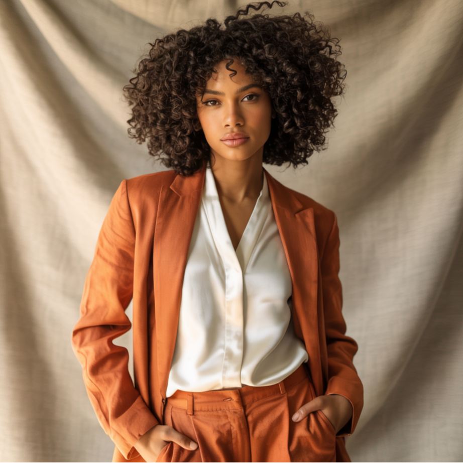 Azure Mist Linen Womens Blazer