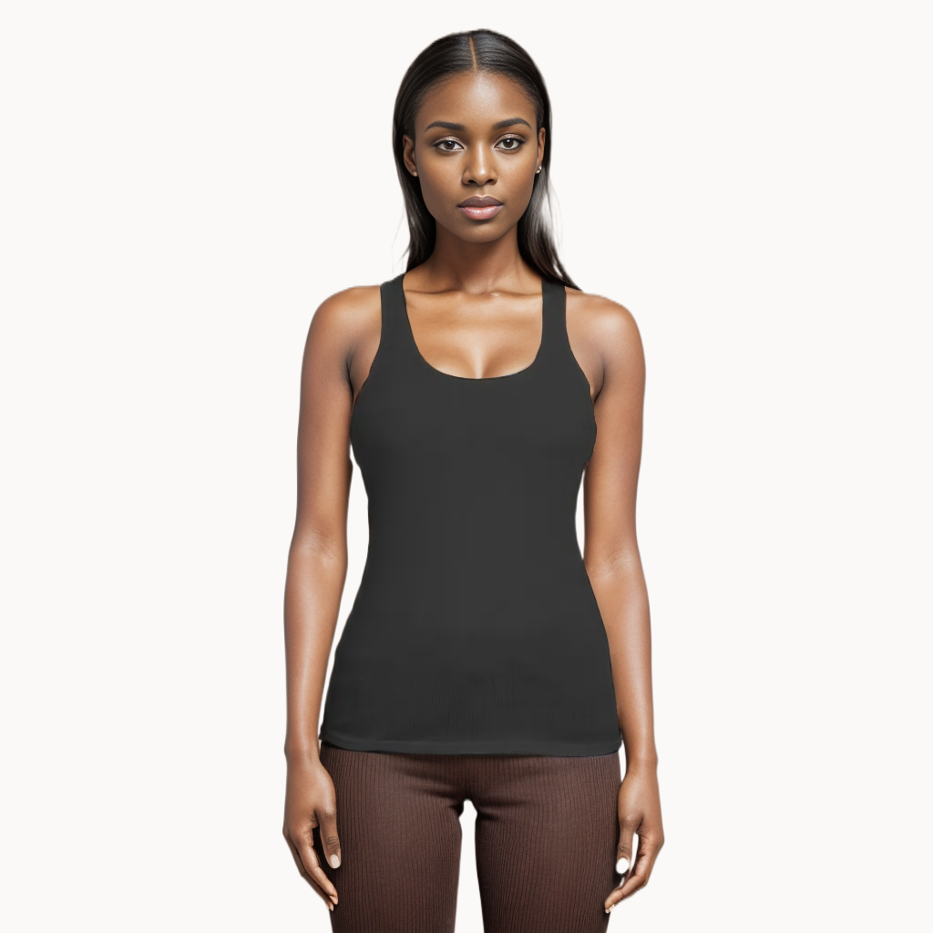 Ivory Sands Solid 100% Cotton Womens Tank Top