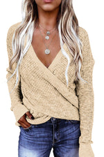 Cloudy Meadow Waffle Knit Womens Sweater