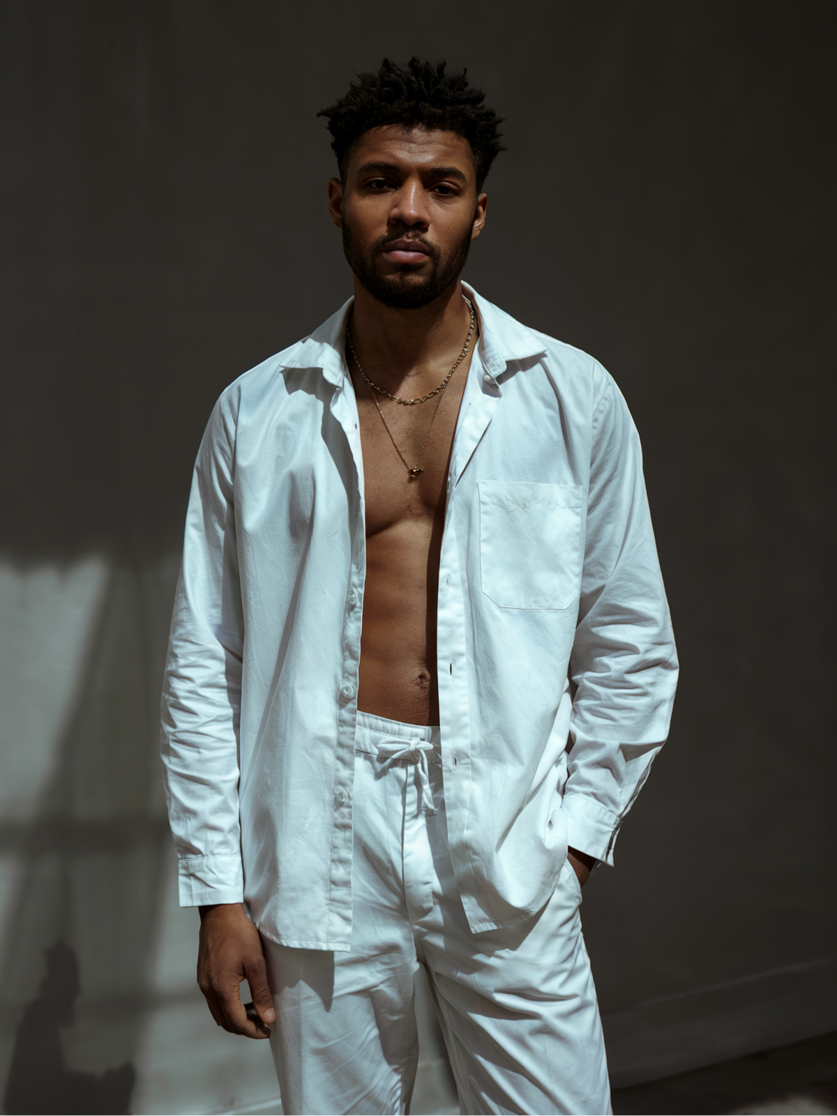 Azure Ferns Casual Cotton Mens Shirt