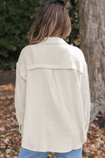 Wildflower Mist Crinkle Sleeve Oversized Cotton Womens Shirt