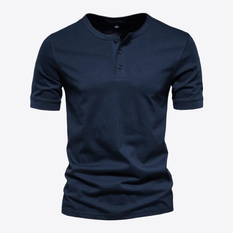 Azure Mist Cobalt Short Cotton Mens Shirt