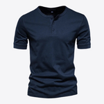 Azure Mist Cobalt Short Cotton Mens Shirt