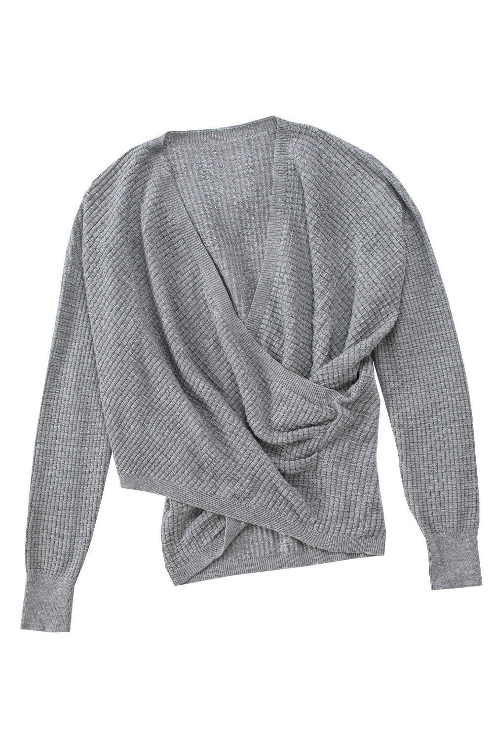 Cloudy Meadow Waffle Knit Womens Sweater