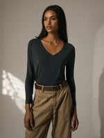 Evergreen Moss Casual Modal Womens Shirt