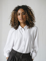 Ivory Sands Oversized Button Down Cotton Womens Blouse