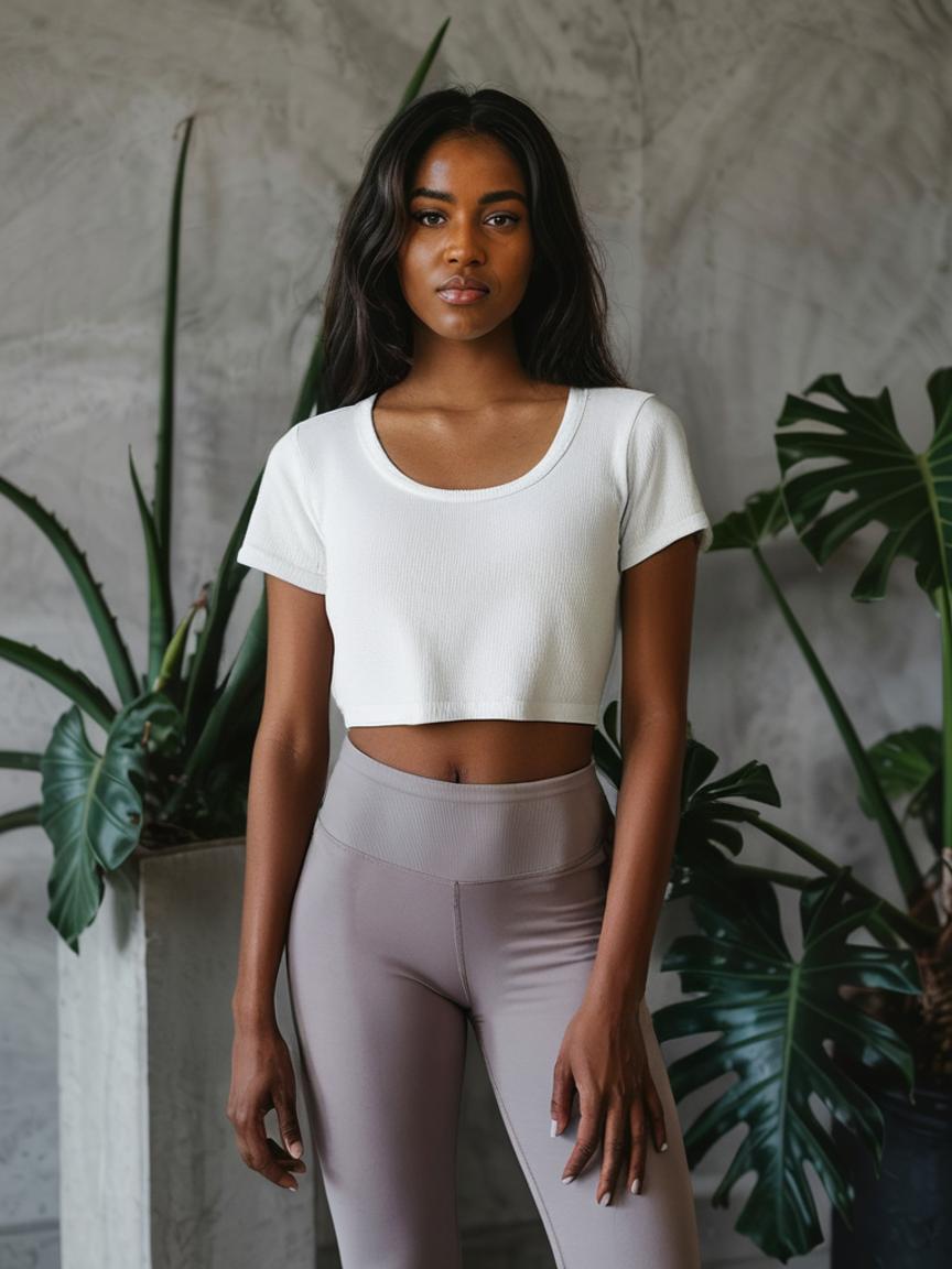 Earth Elements Ribbed Cotton Womens Crop Top