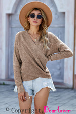 Cloudy Meadow Waffle Knit Womens Sweater