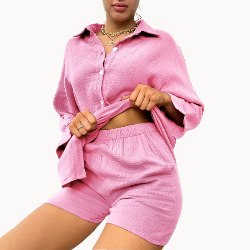 Blueberry Mist Pajamas Cotton Womens Lounge Set