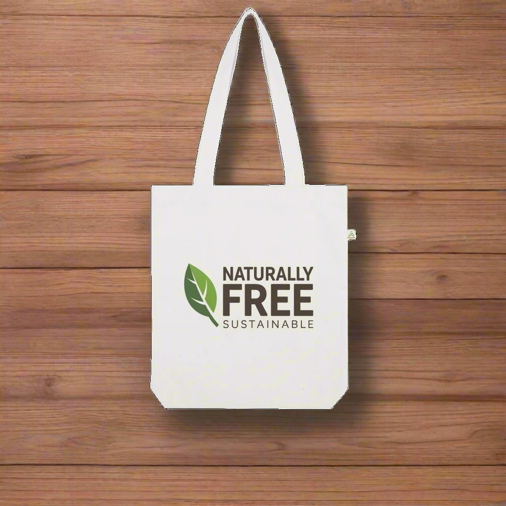 Naturally Free Sustainable Brand 100% Organic Cotton Graphic Tote Bag