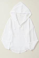 Peony Dawn none casual linen Womens hooded blouse