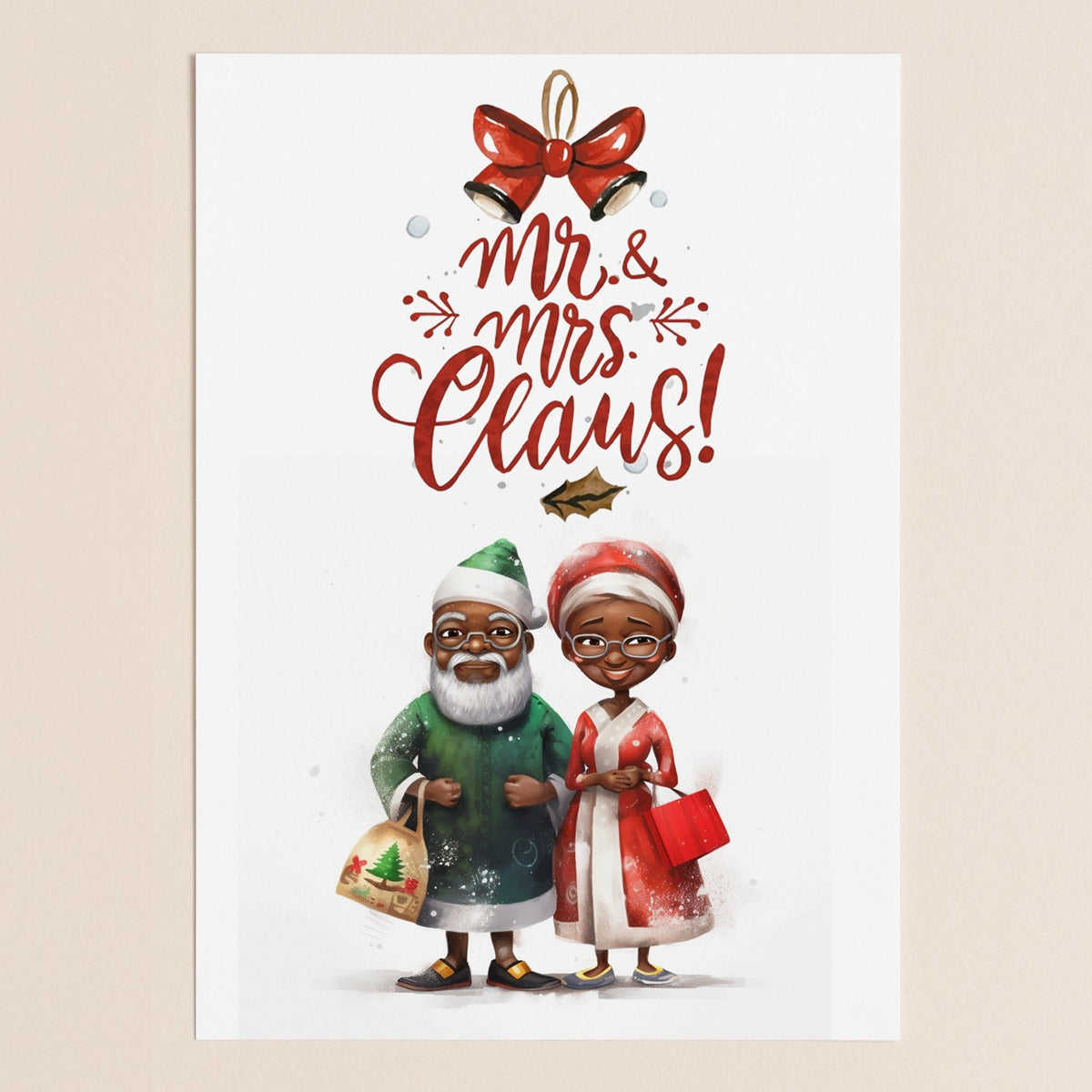 Emerald Moss Christmas African Greeting Card